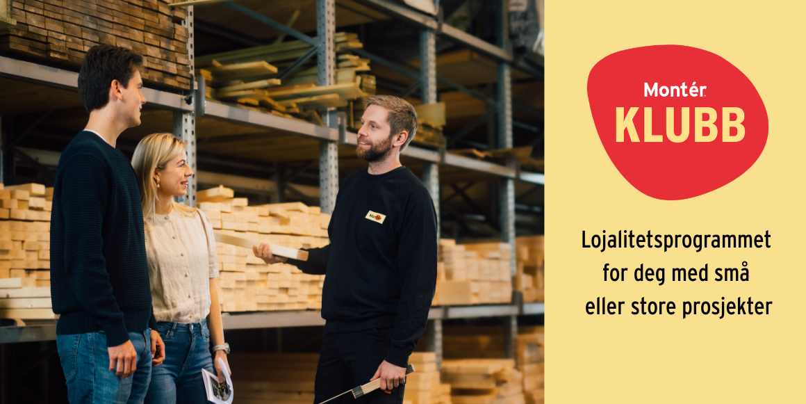 Montér Klubb er lojalitetsprogrammet for deg som vil få gode tilbud, spare bonus og få full oversikt over dine kjøp