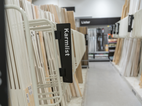 Listverksrom hos Montér byggevarehus Listverksrom hos Montér byggevarehus