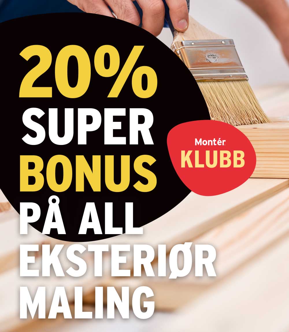20% superbonus på all eksteriør maling